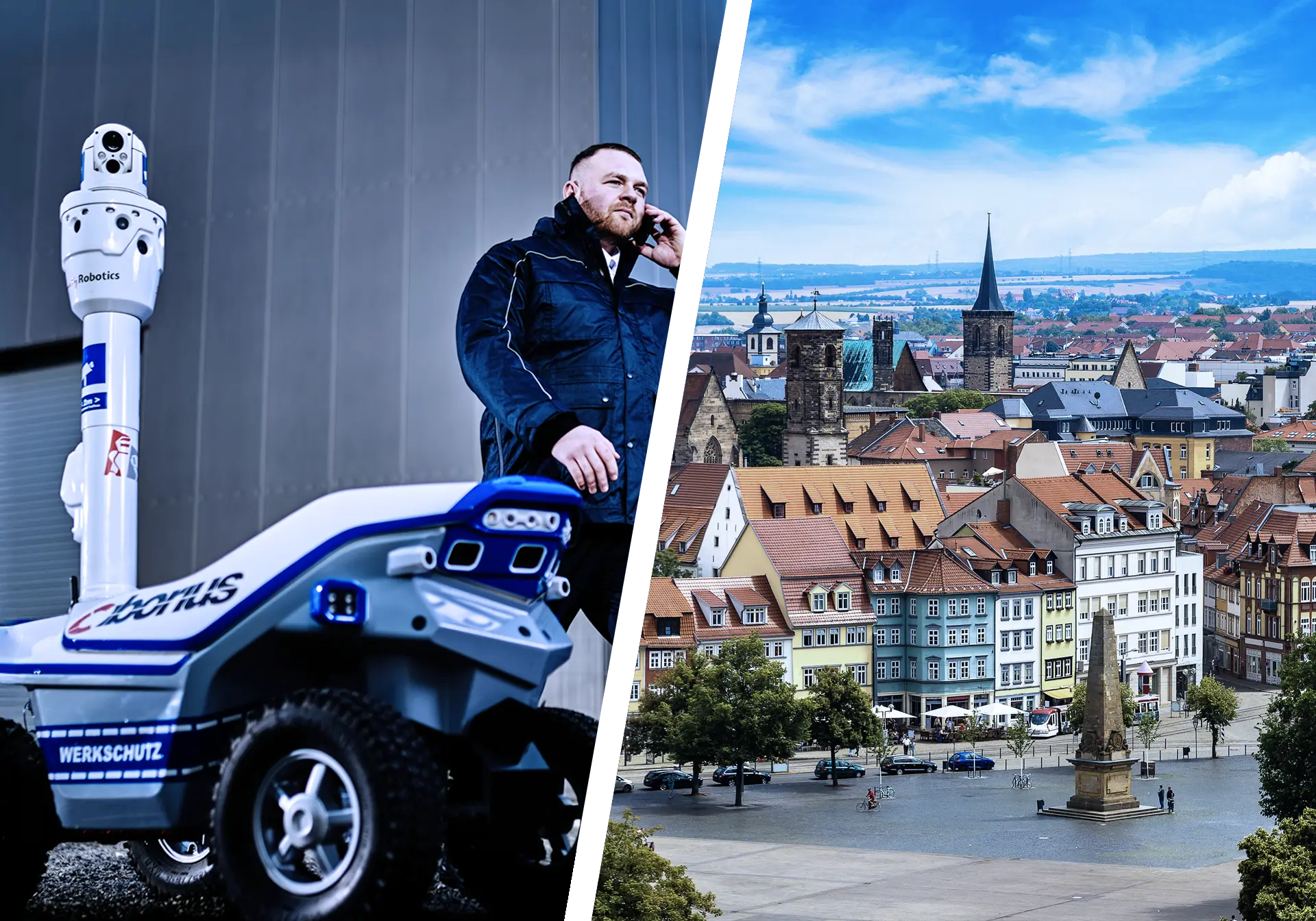 CIBOTICS Sicherheitsroboter im Einsatz für Objektschutz.